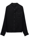 Prada Linen Shirt In Black