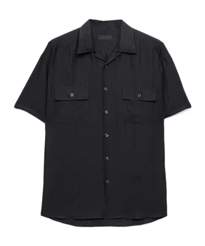 Prada Linen Shirt In Animal Print