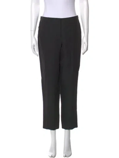 Pre-owned Prada Linen Straight Leg Pants In Black