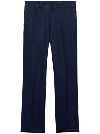 Prada Hose Aus Leinen In Blue