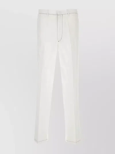 PRADA LINEN TROUSERS WITH BACK WELT POCKETS