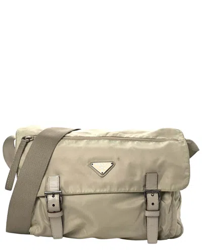 Prada Vela Nylon Messenger Bag In Neutral