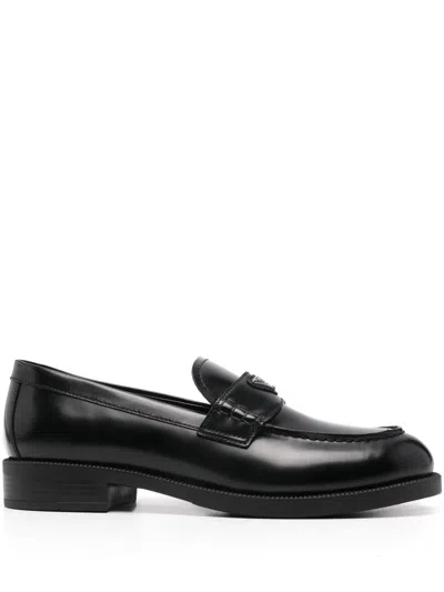 Prada Naplak Patent Leather Loafers In Black