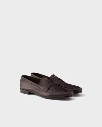 Prada Loafer Aus Leder In Brown