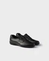 Prada Leather Loafers With Rubber Sole In Blue