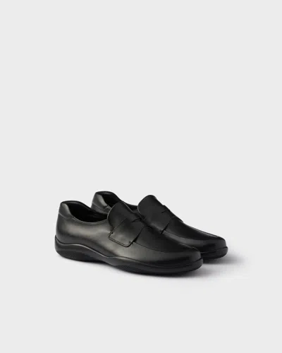 PRADA TOBLACH LEATHER LOAFERS