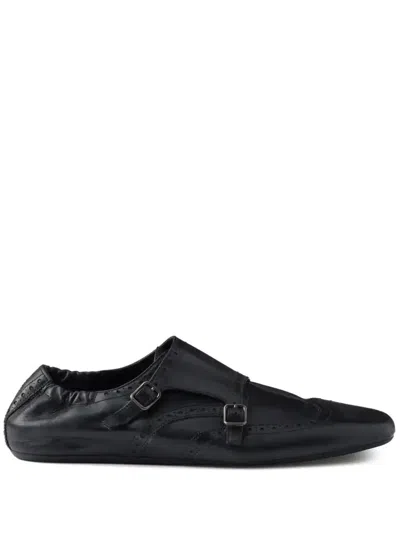 Prada Shuffle Monk Shoes - Men's - Calf Leather In Black