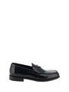 Prada Triangle Logo Chocolate Brushed Leather Loafers