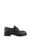 Prada Enamel Triangle-logo Suede Loafers