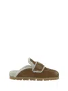 Prada Suede Shearling Cozy Loafer Mules
