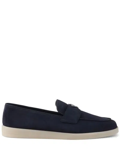 Prada Loafer Wildleder In Blue