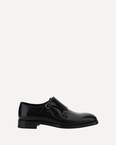 Prada Double-buckle Loafers In Black