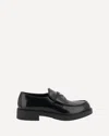 Prada Chocolate Moccasin In Black Patent Leather In Black