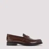 Prada Brushed Calf Leather Lace-up Loafers In Black