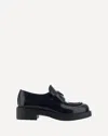 Prada Chocolate Patent Leather Loafers In Black