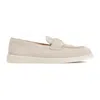 Prada Triangle-logo Suede Loafers In Brown