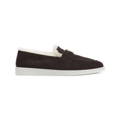 Prada Brown Slip On Loafers
