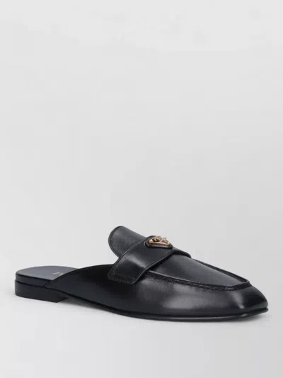 Prada Loafers Flat Sole Square Toe Design In Black