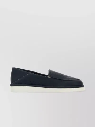 Prada Loafers In Leather Bleu In Blue