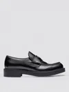 Prada Triangle Logo Brushed Leather Loafers In Black
