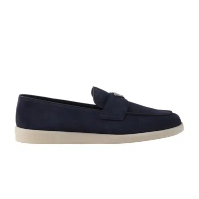 Pre-owned Prada Loafers 'navy' In Blue