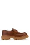 Prada Women Caramel Leather Lace-up Shoes