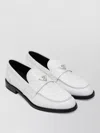 Prada Loafers Round Toe Stitched Detailing Design In White