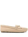 Prada Loafers With Decorative Bow Detail In Neutrals