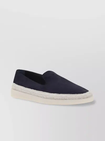 Prada Loafers With Espadrille Sole And Rubber Outsole In Black