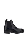 Prada Brushed Chelsea Boots In Black