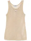 Prada Open-knit Tank Top In Burgundy