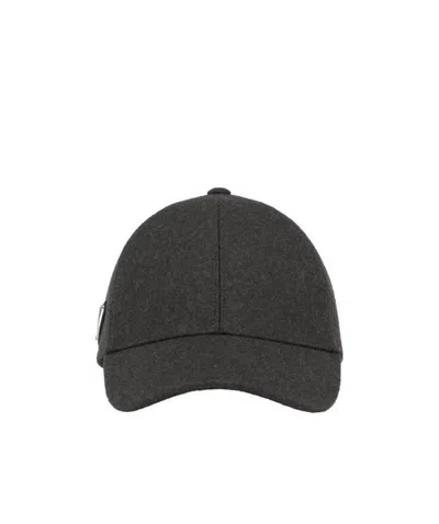 Prada Loden Baseball Cap In Black