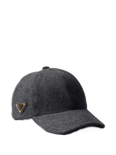 Prada Loden Baseball Cap In Gray