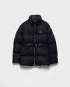 Prada Womens Blue Loden Belted Shell-down Puffer Jacket In Blue
