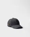 Prada Loden Fabric Baseball Cap In Gray