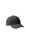 Prada Loden Fabric Baseball Cap In Gray