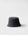 Prada Triangle-logo Bucket Hat In Black