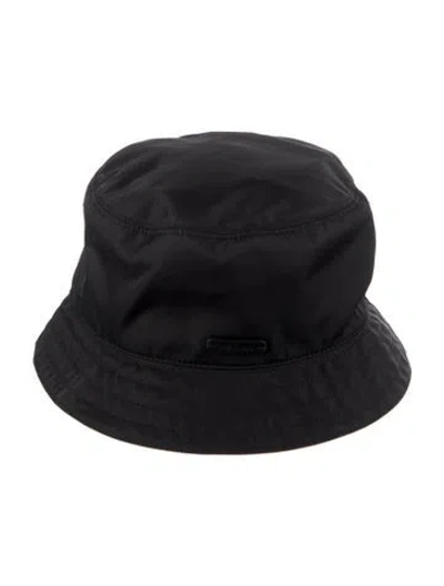 Pre-owned Prada Logo Accent Bucket Hat In Black