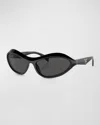 Prada Dark Grey Cat Eye Ladies Sunglasses Pr 26zs 16k08z 55 In Black