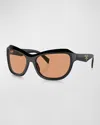 Prada Swing Butterfly-frame Sunglasses In Black
