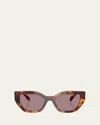 Prada Tortoiseshell-effect Cat-eye Sunglasses In Brown Tort