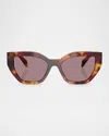 Prada Tortoiseshell-effect Cat-eye Sunglasses In Brown Tort