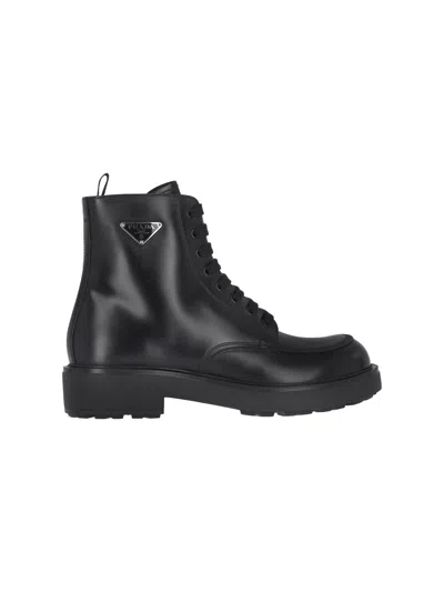 PRADA LOGO ANKLE BOOTS