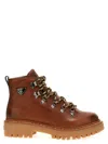 Prada Logo Plaque Lace-up Boots In Multicolor