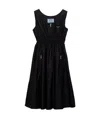Prada Re-nylon Zip-front Recycled-polyamide Midi Dress In Black