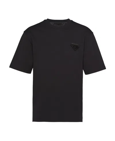 Prada Cotton T-shirt In Black