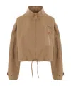 Prada Cappuccino Cotton Blend Jacket In Brown