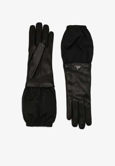 Prada Black Leather Gloves