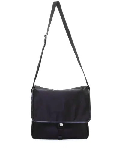 Pre-owned Prada Logo-appliqué Shoulder Bag In Black