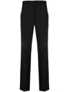 Prada Logo-appliqué Straight-leg Trousers In Black